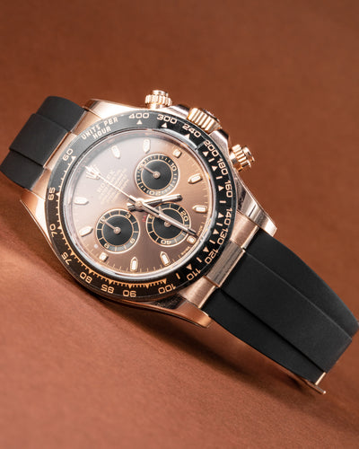 Solitaire Rubber straps in Classic Black for Rolex Daytona 116515
