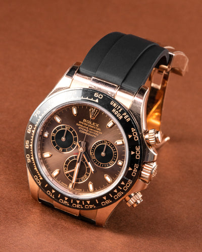 Solitaire Rubber straps in Classic Black for Rolex Daytona 116515
