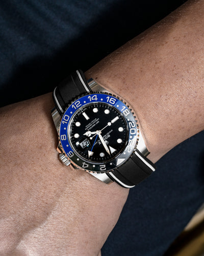 Solitaire Rubber straps in Zebra Black for Rolex GMT Master II