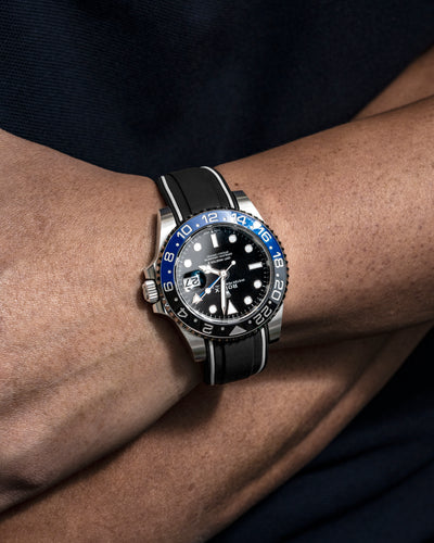 Solitaire Rubber straps in Zebra Black for Rolex GMT Master II