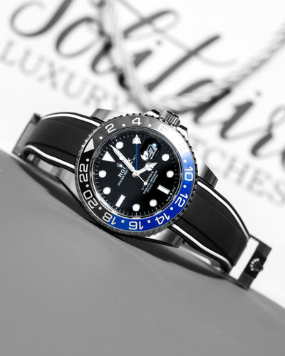 Solitaire Rubber straps in Zebra Black for Rolex GMT Master II