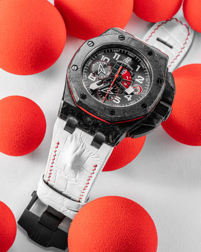 Bespoke Watch Strap in White Crocodile