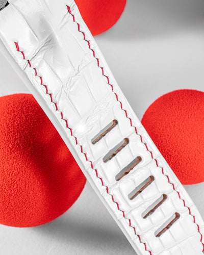 Bespoke Watch Strap in White Crocodile