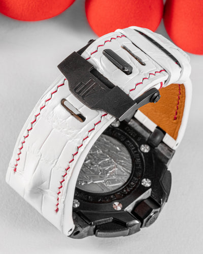 Bespoke Watch Strap in White Crocodile