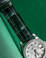 Bespoke Watch Strap in Hunter Green Crocodile