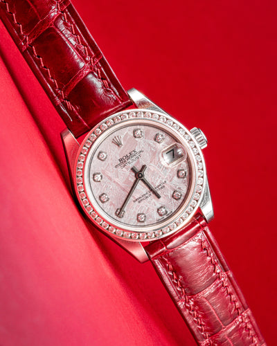 Bespoke Watch Strap in Maroon Red Crocodile