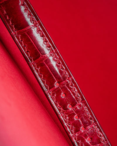 Bespoke Watch Strap in Maroon Red Crocodile