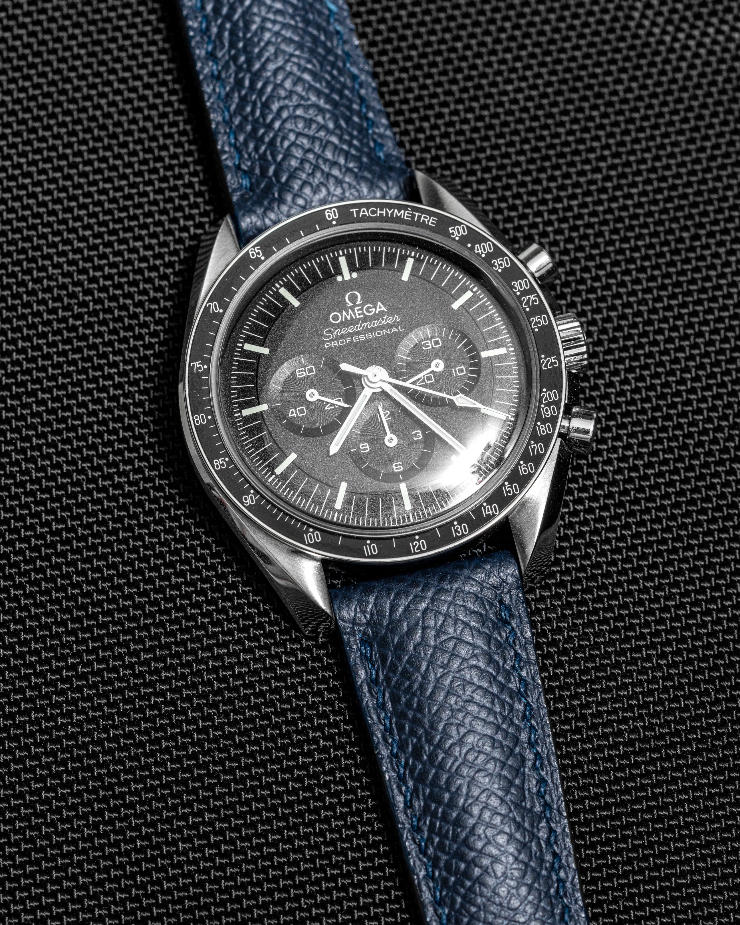 Solitaire Universal Straps in Midnight Storm Epsom for Omega Speedmast ...