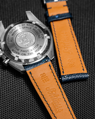 Solitaire Universal Straps in Midnight Storm Epsom for Omega Speedmaster