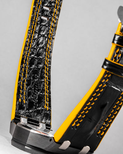 Bespoke Watch Strap in Black Crocodile