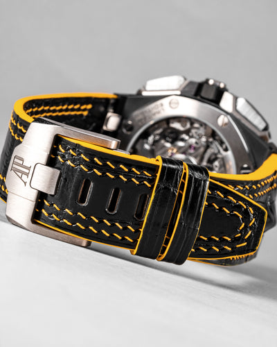 Bespoke Watch Strap in Black Crocodile