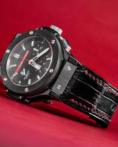 Bespoke Watch Strap in Jet Black Crocodile