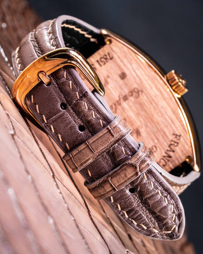 Bespoke Watch Strap in Ombre Brown Crocodile