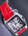 Bespoke Watch Strap in Ferrari Red Crocodile