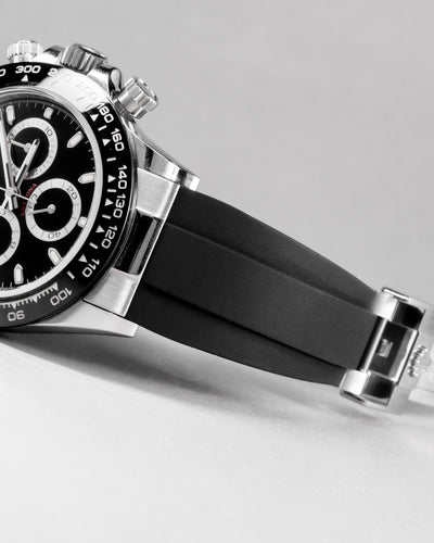 Solitaire Rubber straps in Classic Black for Rolex Daytona 116500