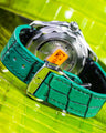 Bespoke Watch Strap in Ombre Green Crocodile