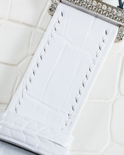 Bespoke Watch Strap in White Crocodile