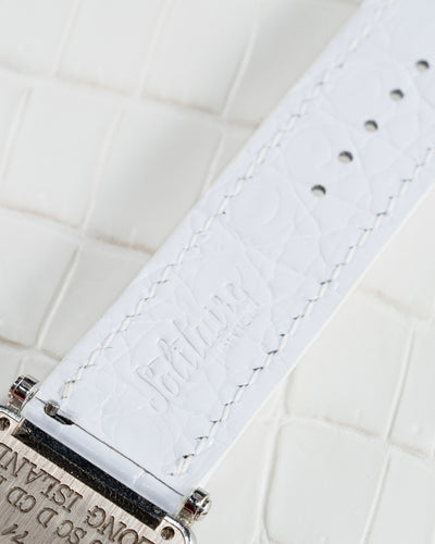 Bespoke Watch Strap in White Crocodile