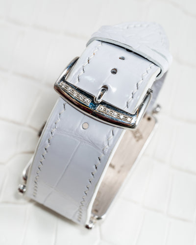Bespoke Watch Strap in White Crocodile