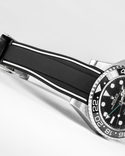 Solitaire Rubber straps in Zebra Black for Rolex GMT Master II