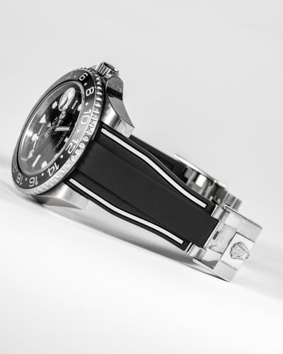 Solitaire Rubber straps in Zebra Black for Rolex GMT Master II