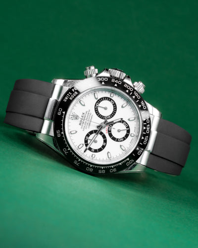 Solitaire Rubber straps in Classic Black for Rolex Daytona 116500