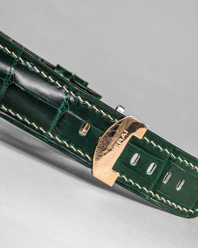 Bespoke Watch Strap in Hunter Green Crocodile