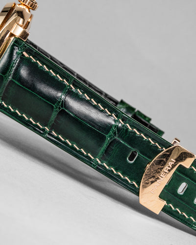 Bespoke Watch Strap in Hunter Green Crocodile