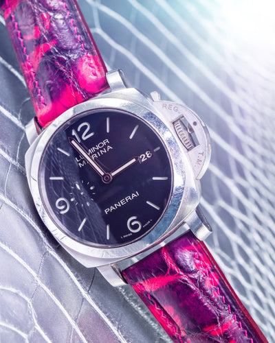 Bespoke Watch Strap in Tie Dye Red Crocodile
