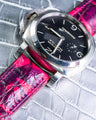 Bespoke Watch Strap in Tie Dye Red Crocodile