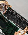 Bespoke Watch Strap in Hunter Green Crocodile