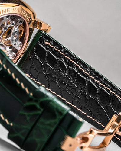 Bespoke Watch Strap in Hunter Green Crocodile