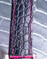 Bespoke Watch Strap in Tie Dye Red Crocodile