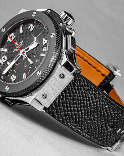 Bespoke Watch Strap in Black Chèvre