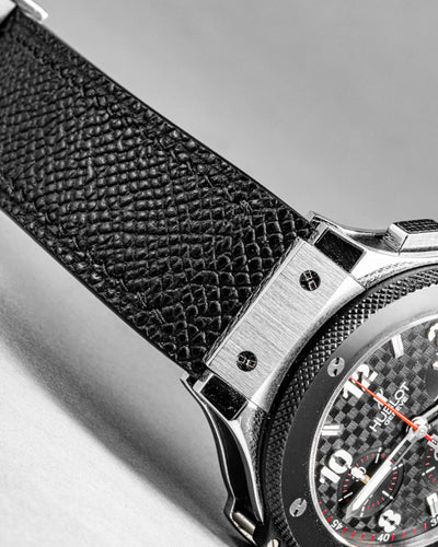 Bespoke Watch Strap in Black Chèvre