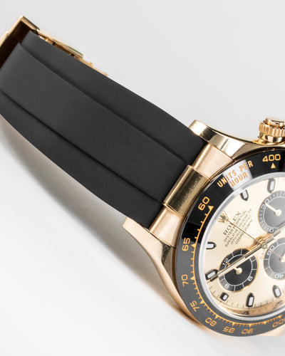 Solitaire Rubber straps in Classic Black for Rolex Daytona 116518
