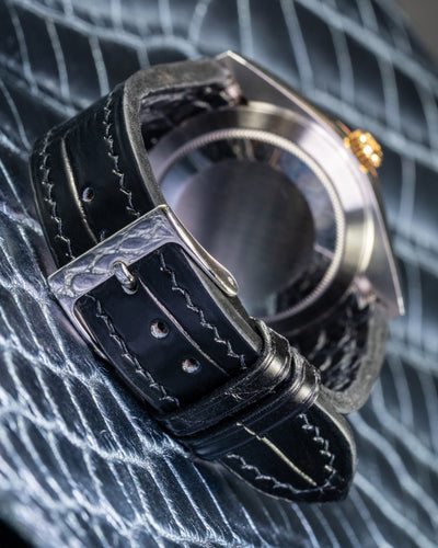 Bespoke Watch Strap in Black Crocodile