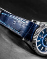 Bespoke Watch Strap in Navy Blue Crocodile