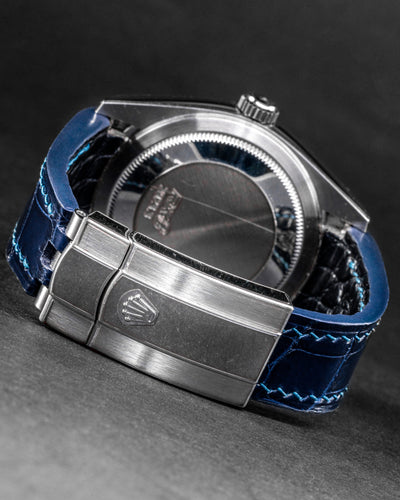 Bespoke Watch Strap in Navy Blue Crocodile
