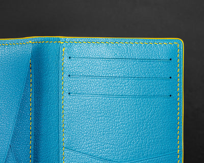 Bespoke Bifold Cardholder in Pearl Blue Crocodile Leather