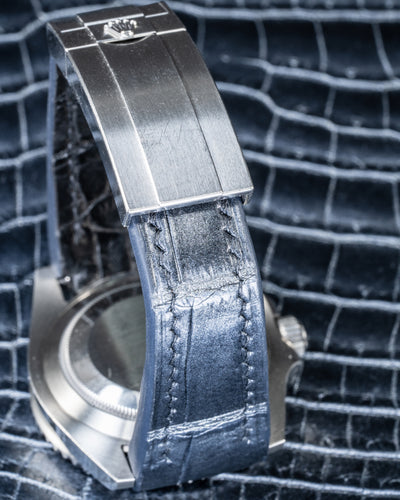 Bespoke Watch Strap in Metallic Black Crocodile