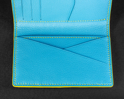 Bespoke Bifold Cardholder in Pearl Blue Crocodile Leather