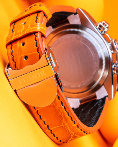 Bespoke Watch Strap in Orange Himalayan Crocodile
