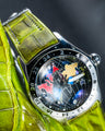 Bespoke Watch Strap in Apple Green Himalayan Crocodile