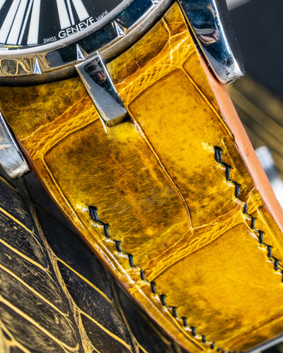 Bespoke Watch Strap in Yellow Himalayan Crocodile