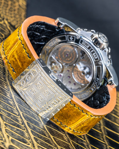 Bespoke Watch Strap in Yellow Himalayan Crocodile