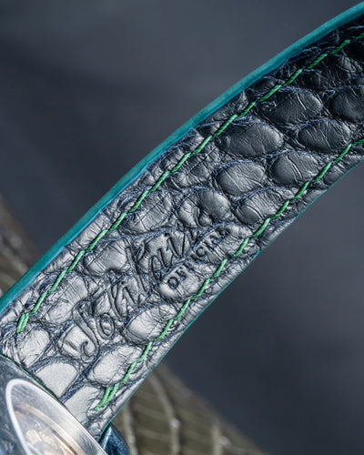 Bespoke Watch Strap In Emerald Green Lizard
