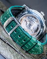 Bespoke Watch Strap In Emerald Green Lizard