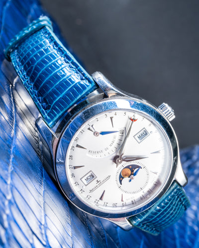 Bespoke Watch Strap In Midnight Blue Lizard