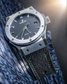 Bespoke Watch Strap in Black Chèvre